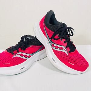 Saucony Road Running Shoes Womens 7.5 Pink Black Cushion Comfort Athletics Shoes